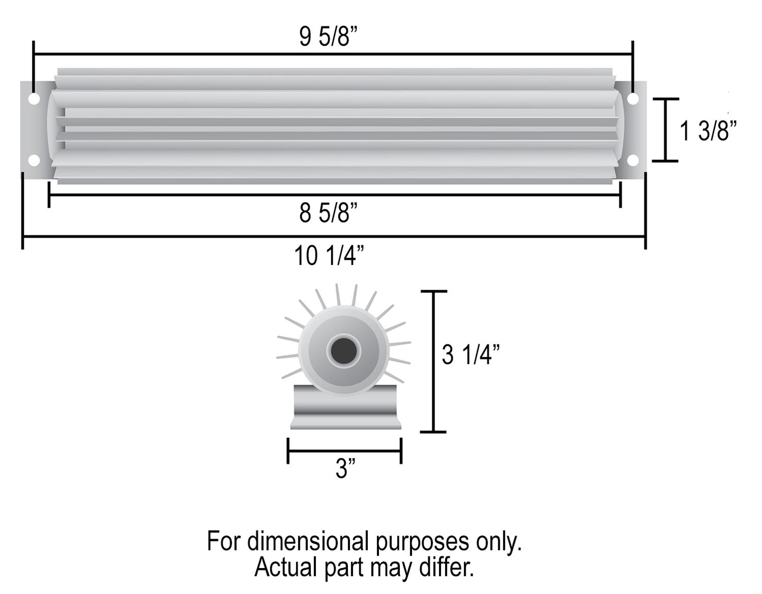 Derale Heat Sink Fluid Coolers 13269 Cooler, Type, 1-Pass, Aluminum, 10.250 in. x 1.375. x 3.25 in., 1/2 in. NPT, Inlet, Outlet, Each thumbnail 2