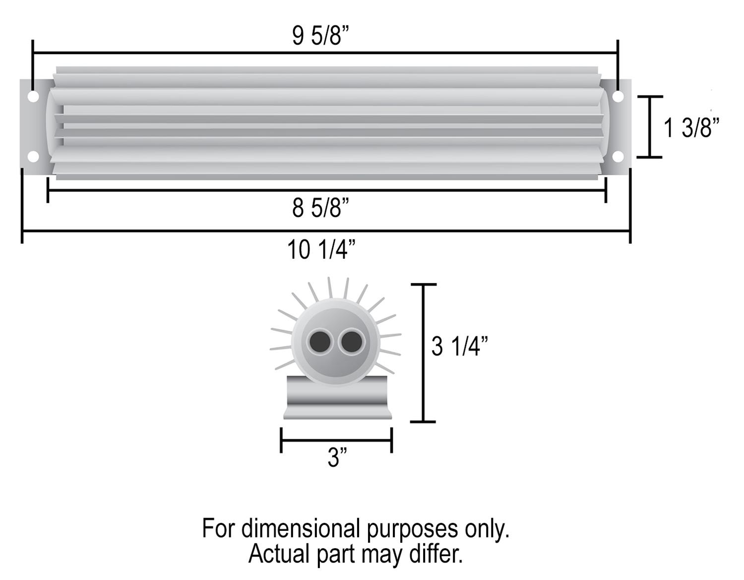 Derale Heat Sink Fluid Coolers 13279 Cooler, Type, 2-Pass, Aluminum, 10.250 in. x 1.375. x 3.25 in., 3/8 in. NPT, Inlet, Outlet, Each thumbnail 2