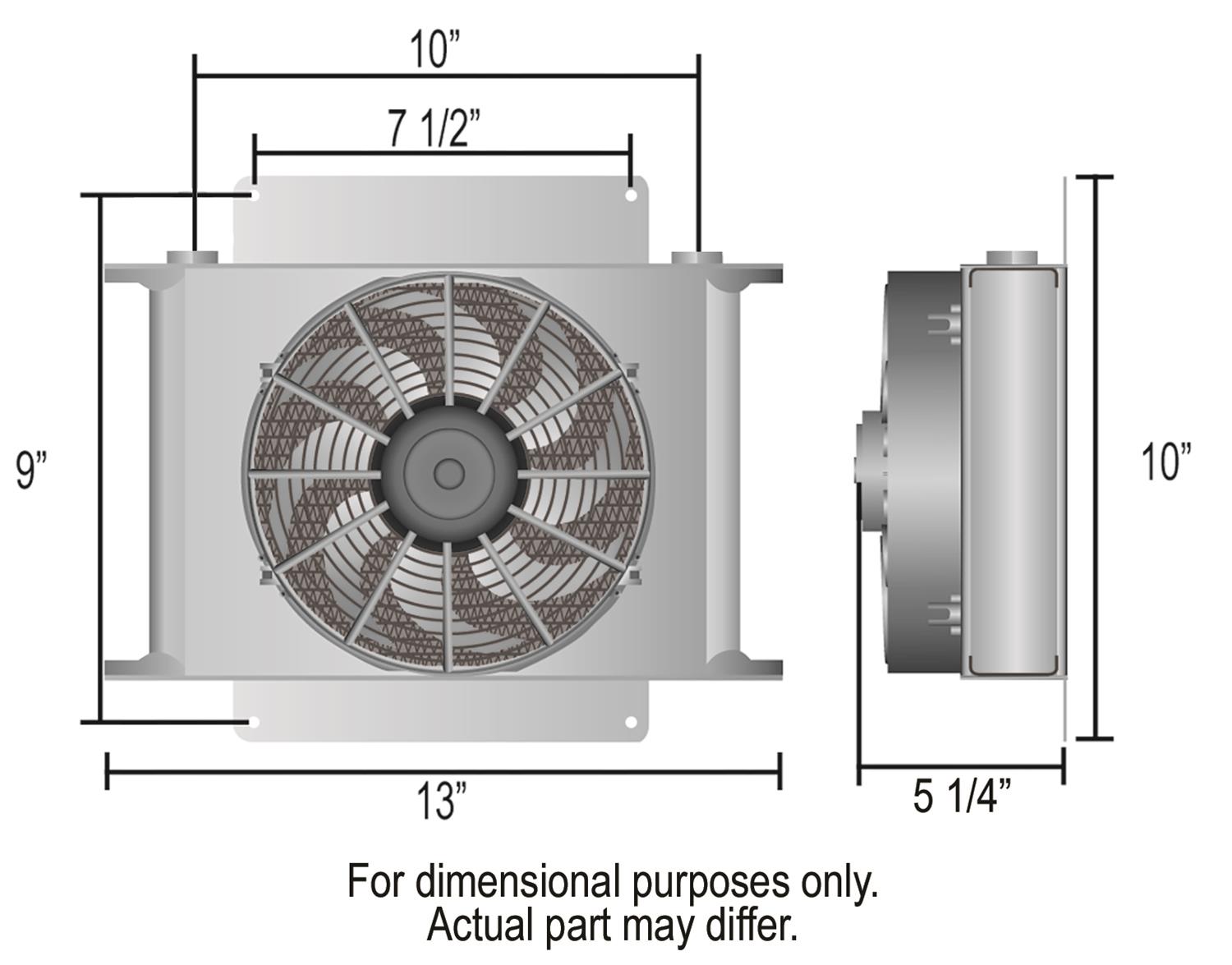 Derale Hyper-Cool Remote Fluid Coolers with Fan Kits 13764 Automatic Transmission Oil Cooler Kit, 25 Row Cooler, 7/8-14 O-ring thumbnail 2