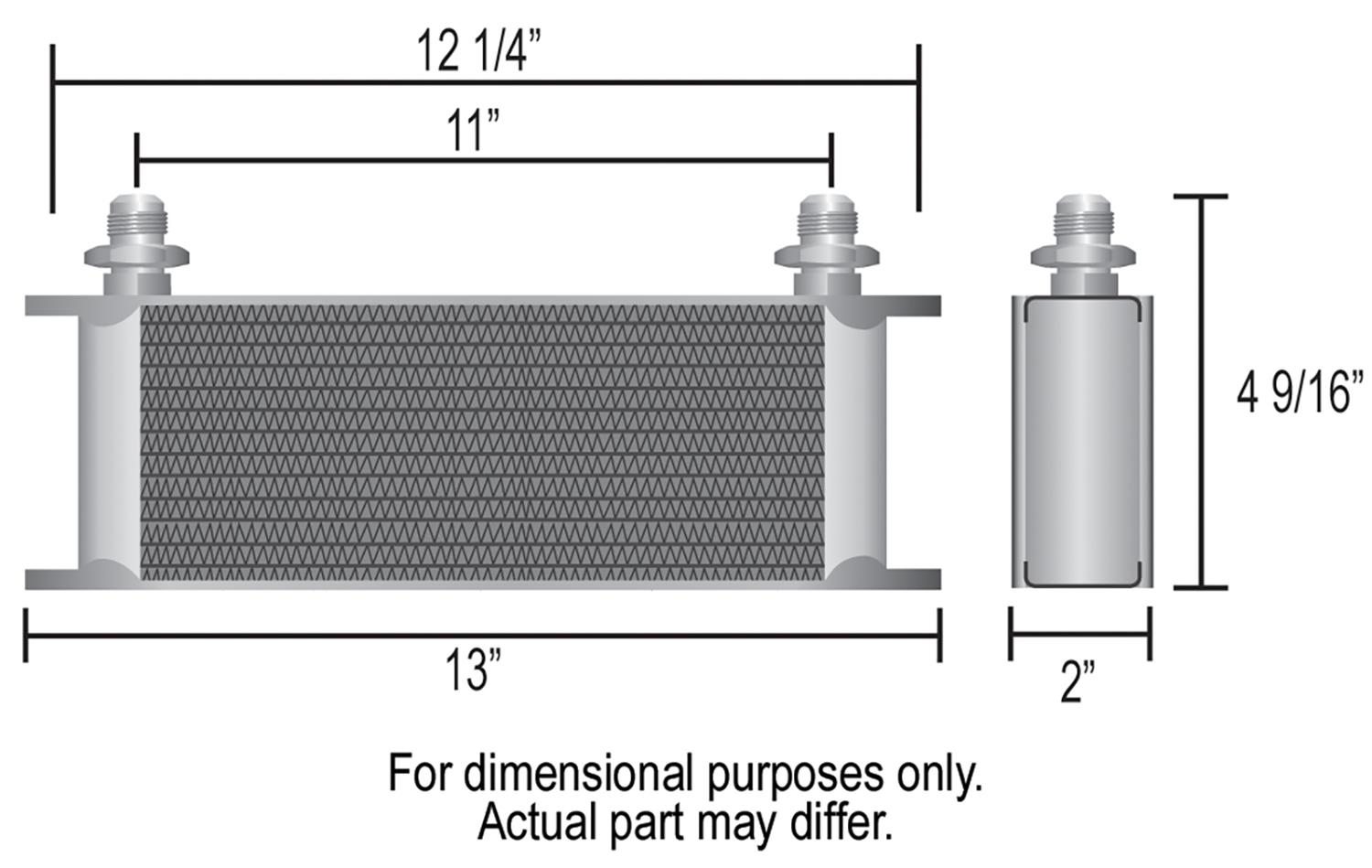 Derale Stacked Plate Fluid Coolers 15602 Cooler, Engine, Plate-Type, Aluminum, Copper, Black, 3 in. x 13 in. x 2 in., Each thumbnail 2