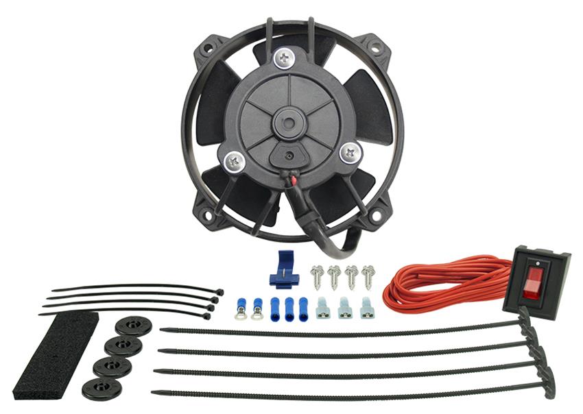 4 Inch 125 CFM Derale Tornado Universal Fan 16504 Electric Fan, Single, in. Diameter, Puller, cfm, Black, Plastic, Each thumbnail 2
