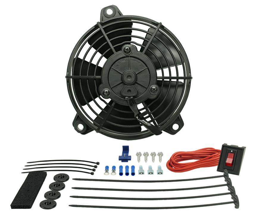 5 Inch 325 CFM Derale Tornado Universal Fan 16505 Electric Fan, Single, in. Diameter, Puller, 315 cfm, Black, Plastic, Each thumbnail 2