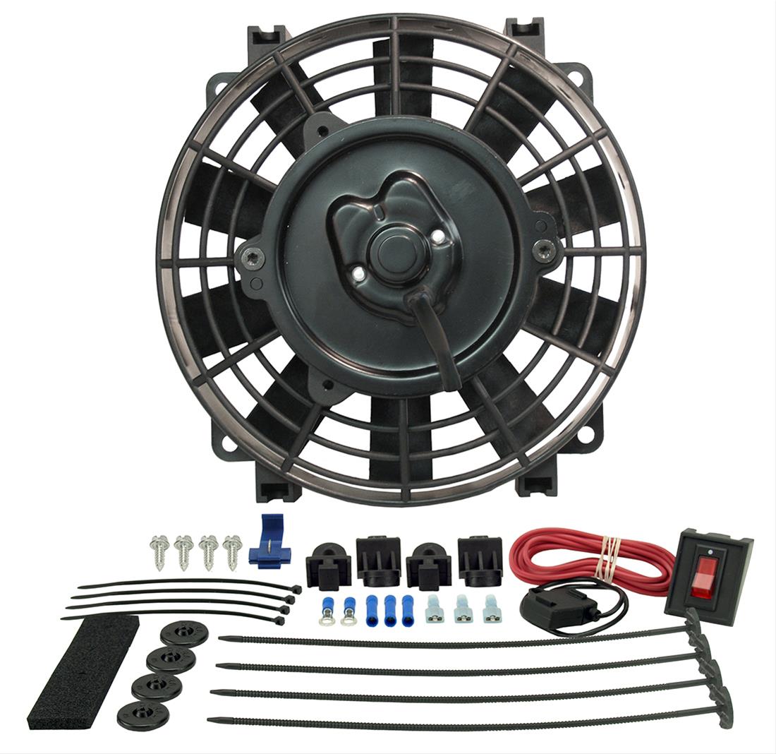 8 Inch 500 CFM Derale Tornado Universal Fan 16508 Electric Fan, Single, in. Diameter, Reversible, cfm, Black, Plastic, Each thumbnail 2