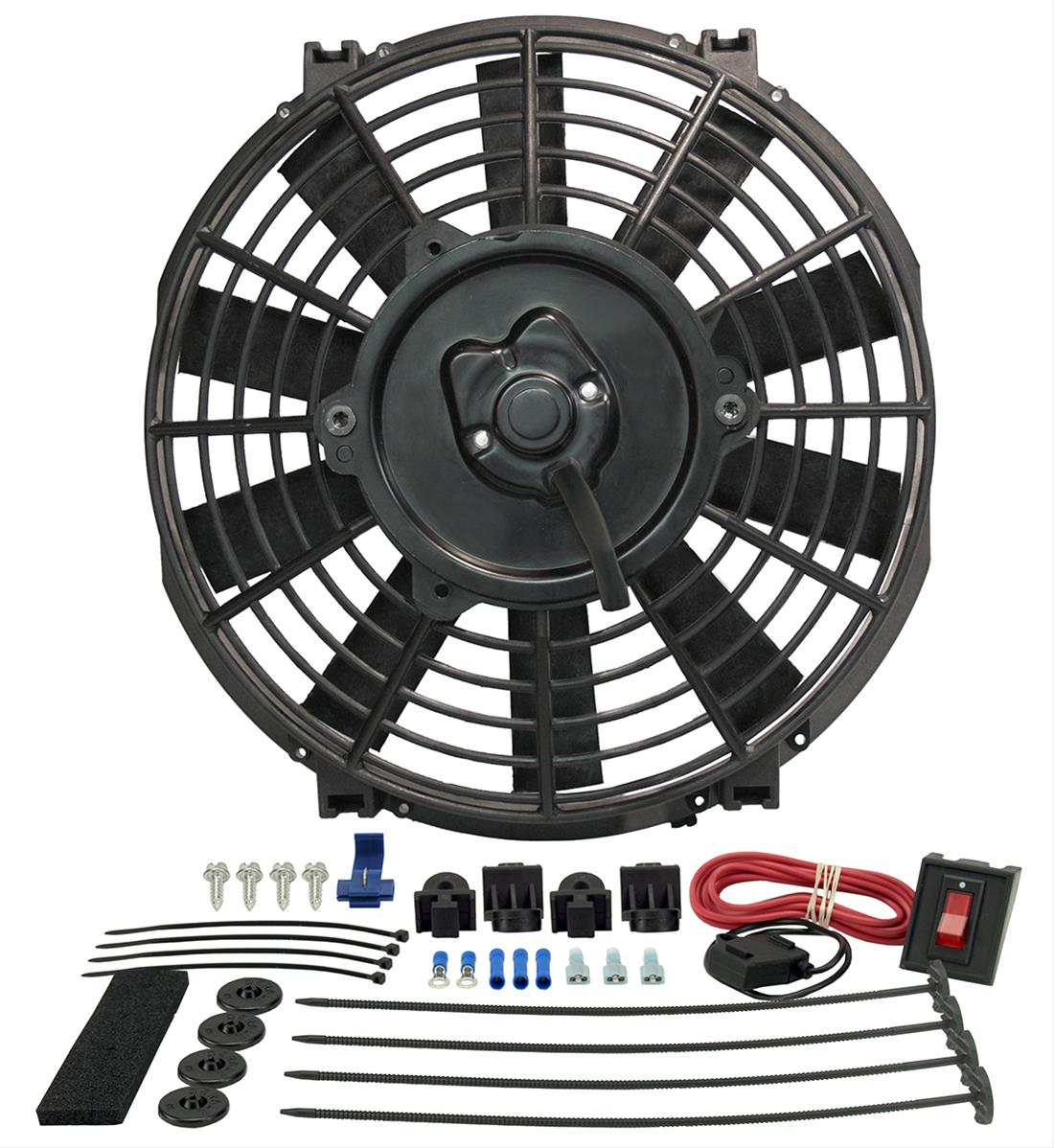 9 Inch 570 CFM Derale Tornado Universal Fan 16509 Electric Fan, Single, in. Diameter, Reversible, cfm, Black, Plastic, Each thumbnail 2