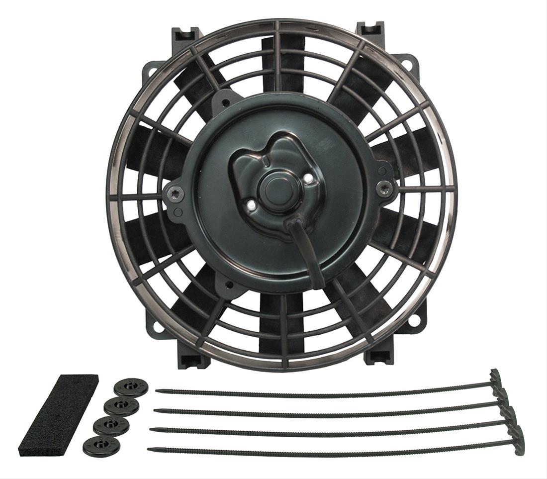 8 Inch 500 CFM Derale Tornado Universal Fan 16618 Electric Fan, Tornado, Single, in. Diameter, Reversible, cfm, Black, Plastic, Each