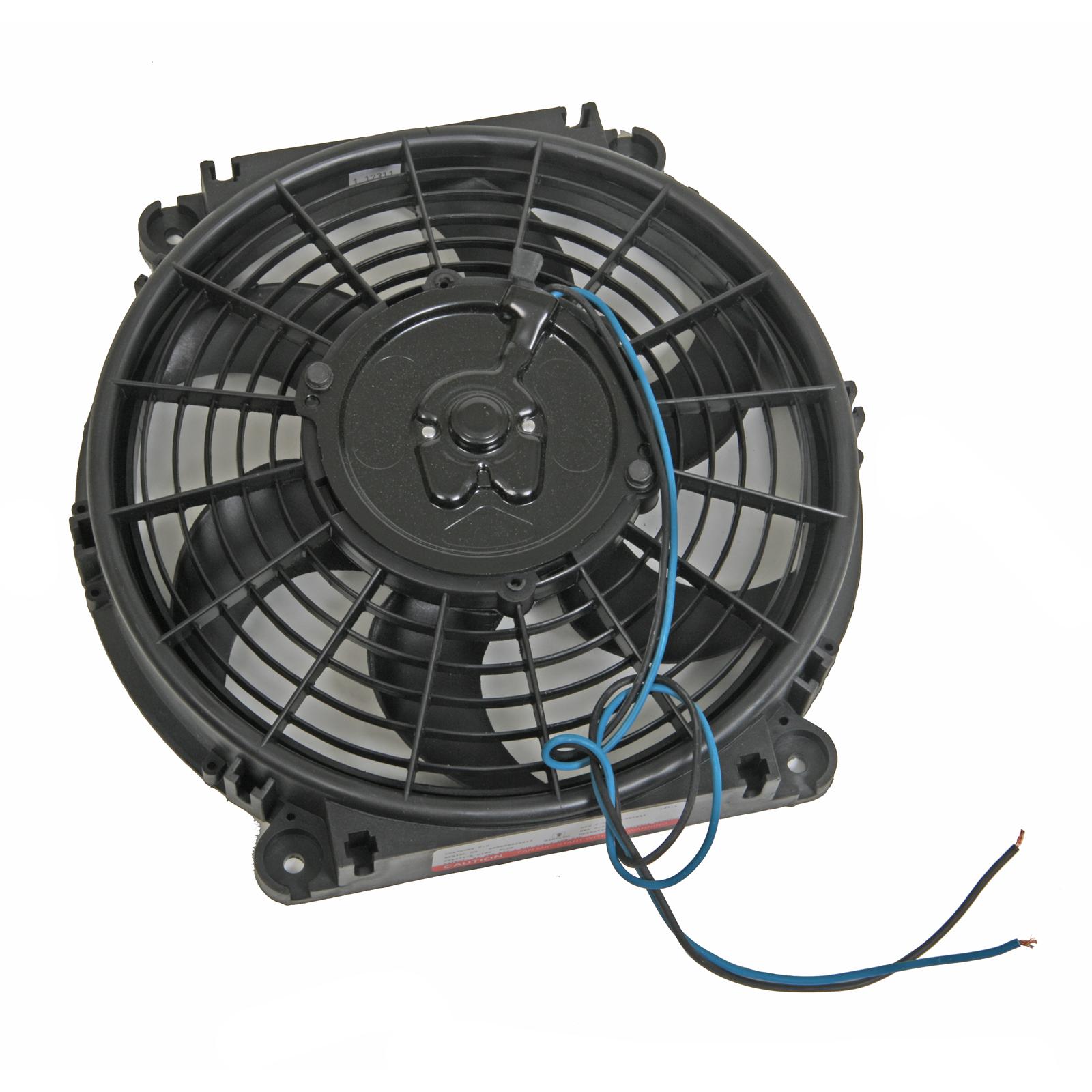 10 Inch 650 CFM Derale Tornado Universal Fan 16620 Fan, Tornado, Electric, Single, cfm, 6 Curved Blades, Plastic, Black, 5.3 amps, in. Diameter, Each