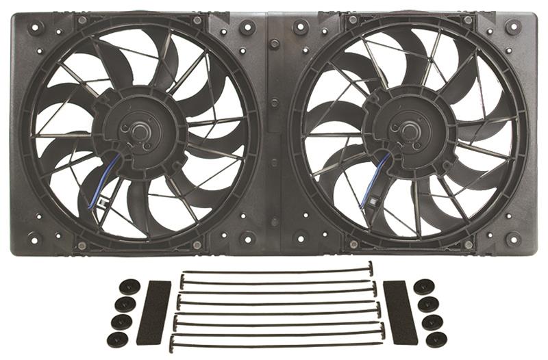 Derale Performance 16826 Gray/Black High Output Dual Radiator Fan 