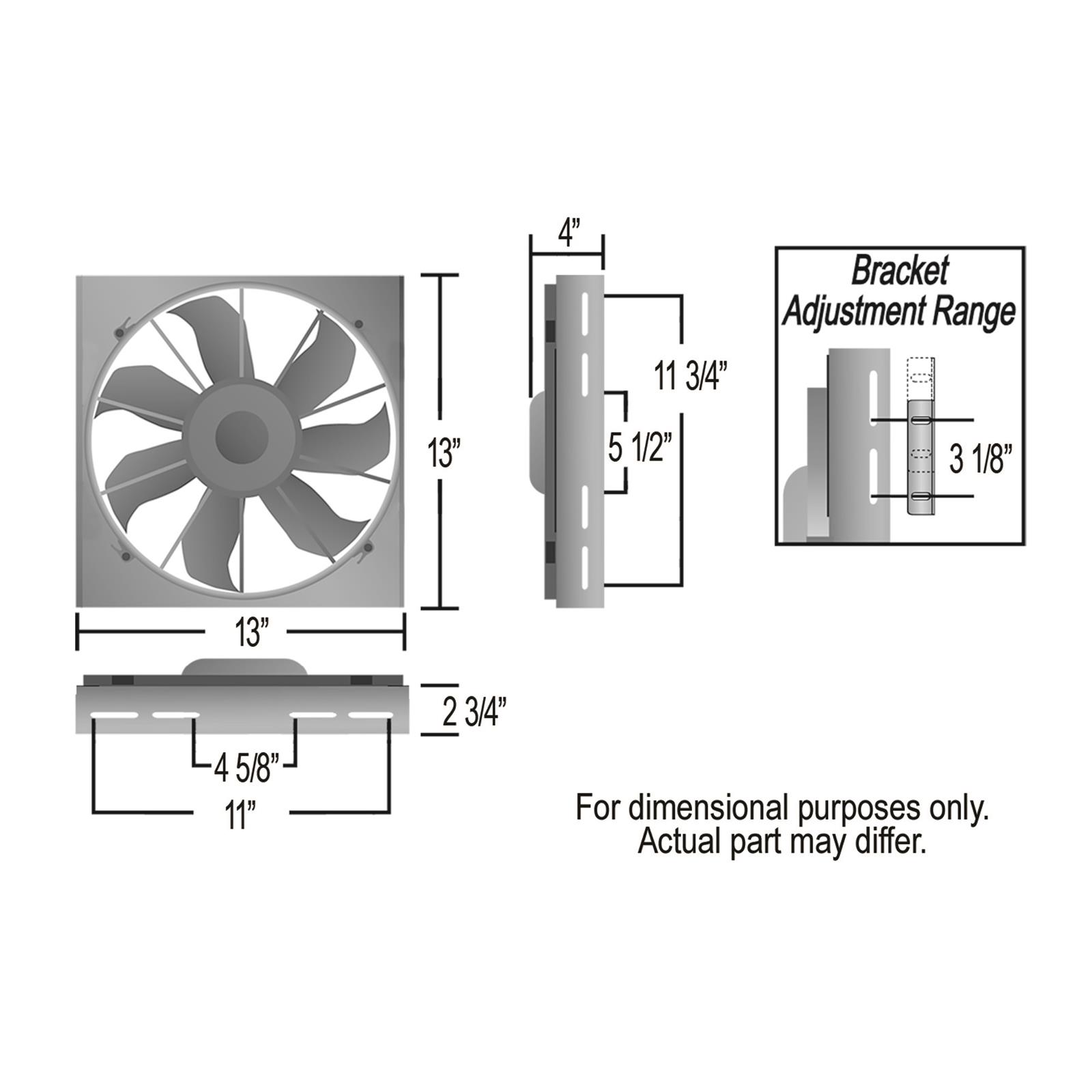 12 Inch 2,000 CFM Derale High-Output RAD Fan and Shroud Powerpacks 16815 Fan/Aluminum Assembly thumbnail 5