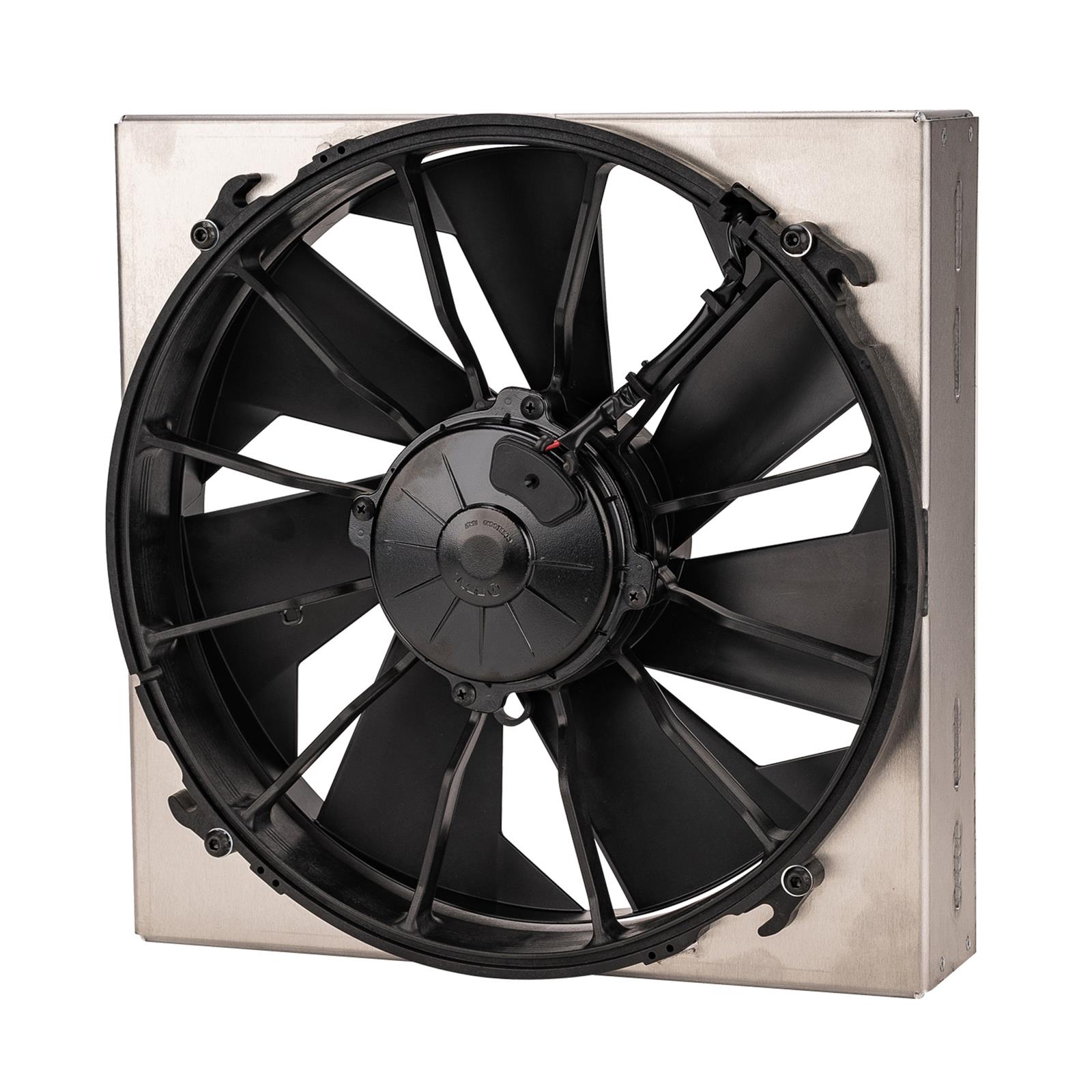 12 Inch 2,000 CFM Derale High-Output RAD Fan and Shroud Powerpacks 16815 Fan/Aluminum Assembly thumbnail 2