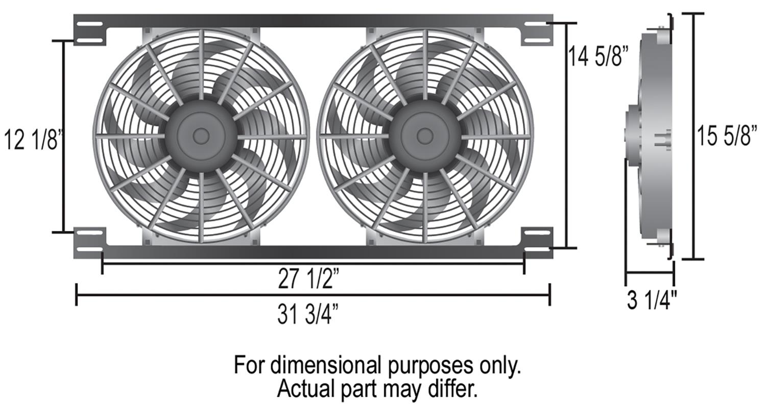 14 Inch 2,700 CFM Derale Tornado Universal Fan 16834 Electric Fan, Dual, in. Diameter, Reversible, cfm, Black Plastic, Each thumbnail 2