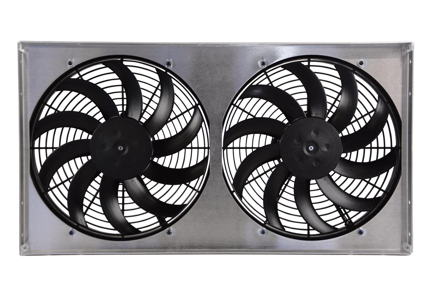 12 Inch 2,675 CFM Derale High-Output Dual RAD Fan and Shroud Kit 16850 Electric Fan, Dual, in. Diameter Fans, w/Shroud, 26.000 Width, 14.000 in. Height, thumbnail 3