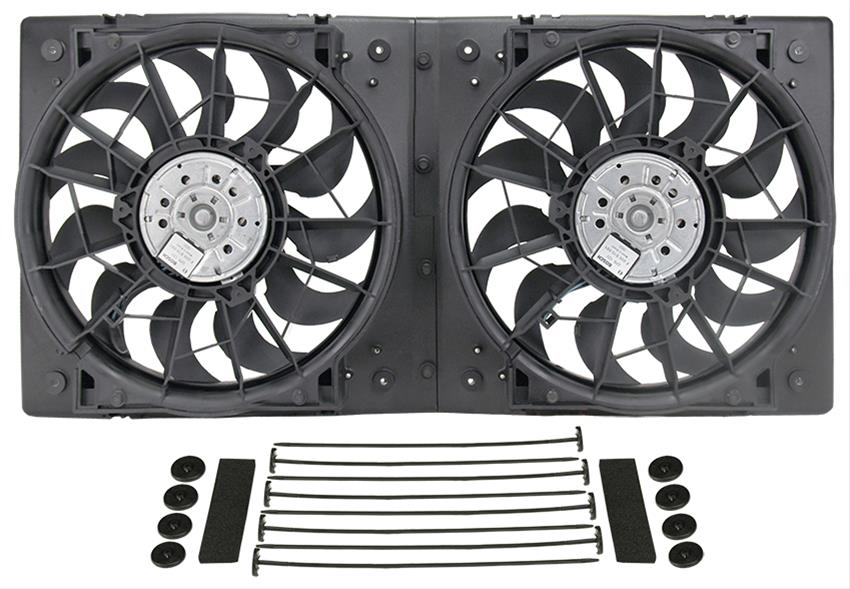 13 Inch 4,000 CFM Derale High-Output Dual RAD Fan and Shroud Kit 16928 Electric Fan, Dual, in. Diameter, Puller, cfm, Black, Plastic, Each thumbnail 2