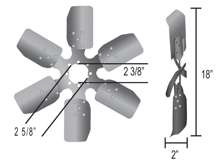 Derale Clutch Fans 17118 Fan, Clutch-Type, Clockwise, 18 in. Diameter, Steel Blades/Hub, Universal, Each thumbnail 3