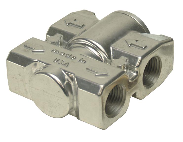 Derale Fluid Control Thermostats 25011 Remote Oil Thermostat, Aluminum, Dual 3/8 in. NPT Female Inlets, Dual 3/8 in. NPT Female Outlets, No fittings