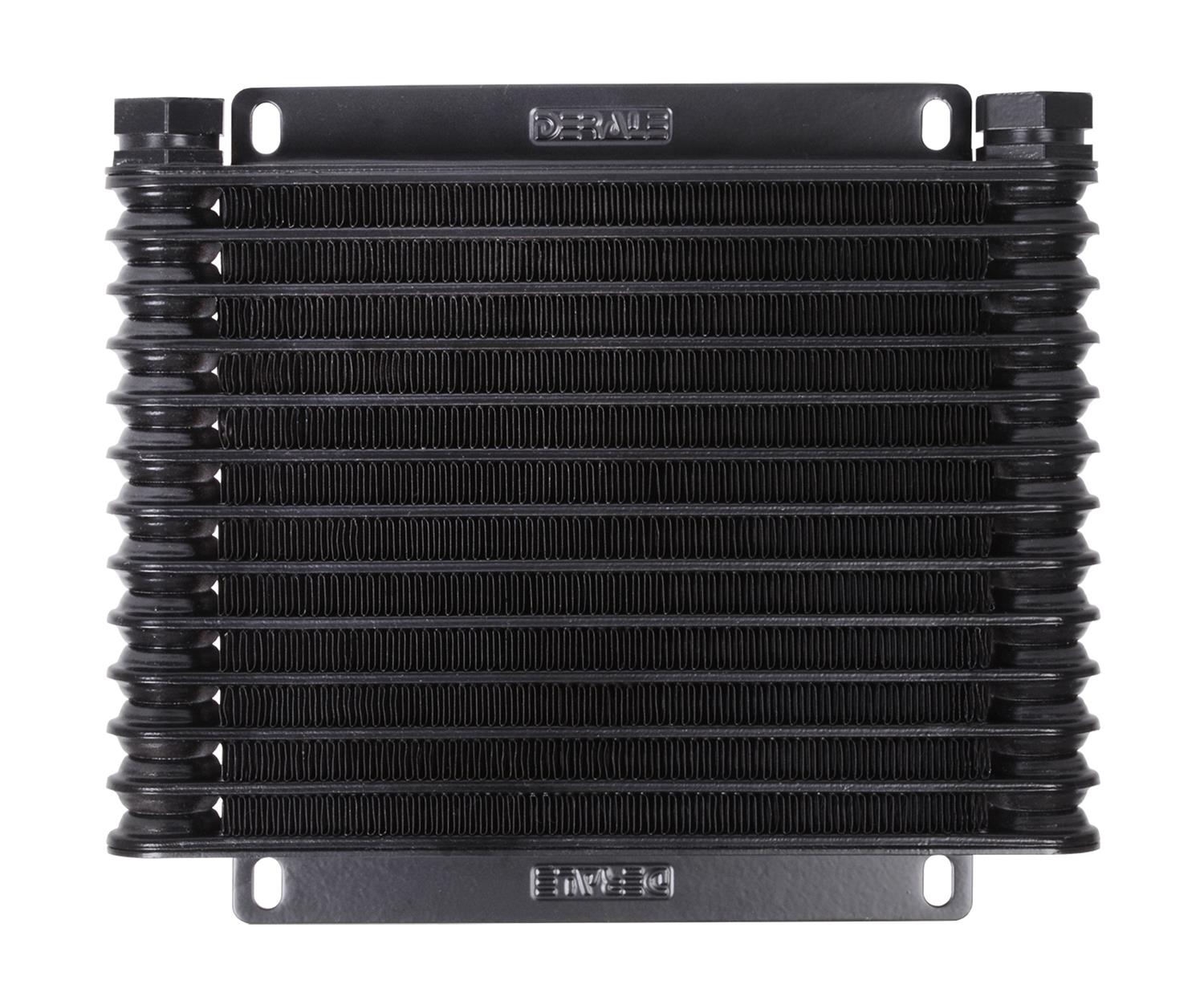 Derale 9000 Series Fin and Plate Transmission Coolers 33603 Fluid Cooler, Plate-Fin Type, Aluminum, 9.750 in. x 8.437 in. x 1.25 in., 1/2 NPT Inlet, Outlet, Each