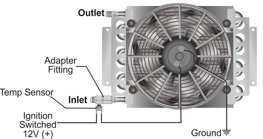Derale Inline Fan Thermostats 35027 Electric Thermostat, In-line Sending Unit, 190 degrees F On, 175 degrees F Off, -10 AN Inlet/Outlet, Kit thumbnail 3