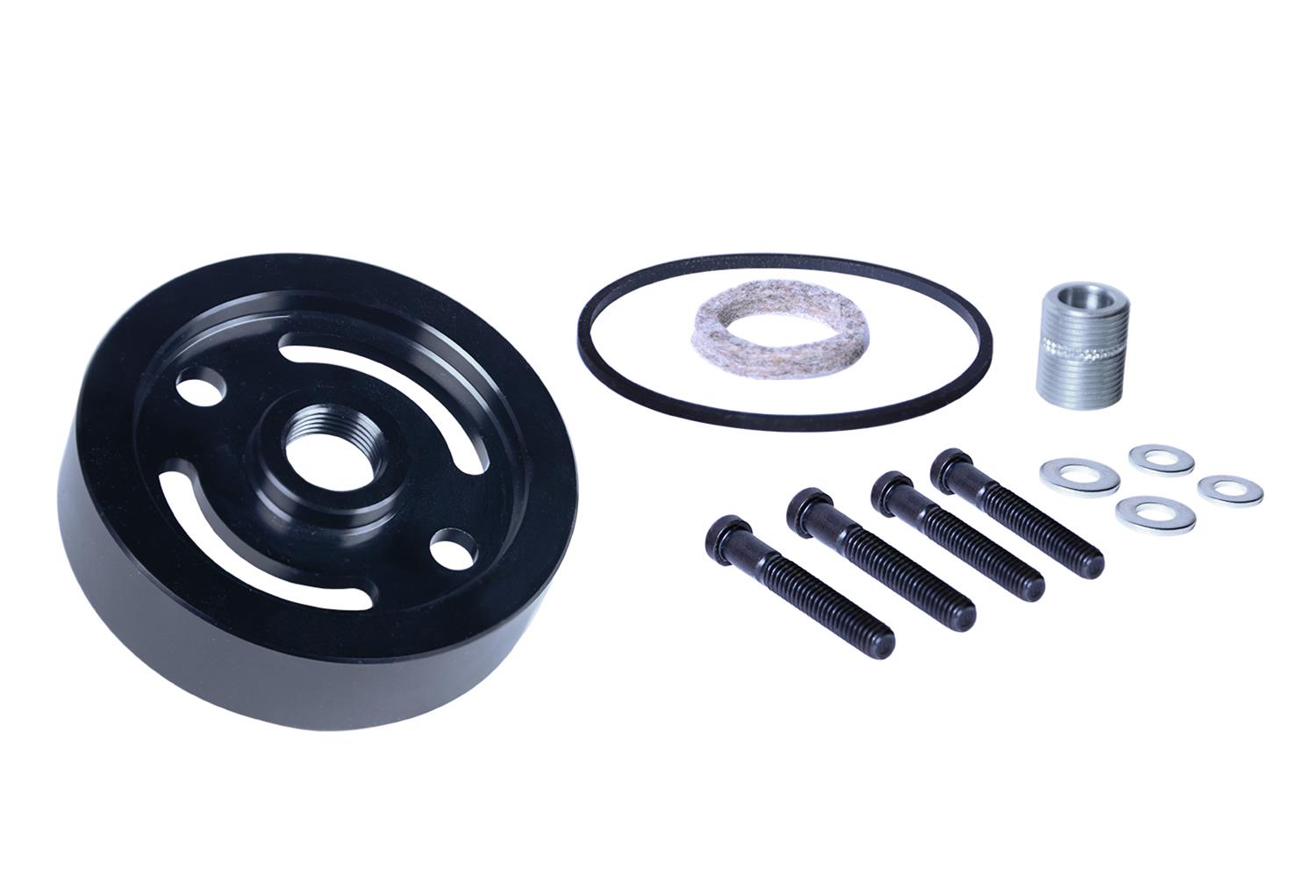 Derale Oil Filter Adapters 35761 Adapter, Spin-on, Aluminum, Black, Chevrolet, Kit