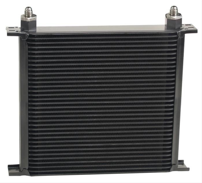Derale Stacked Plate Fluid Coolers 53408 Cooler, Plate-Type, Aluminum, Black, 34-Row, -8 AN, 12.063 in. x 13 in. x 2 in., Each thumbnail 3