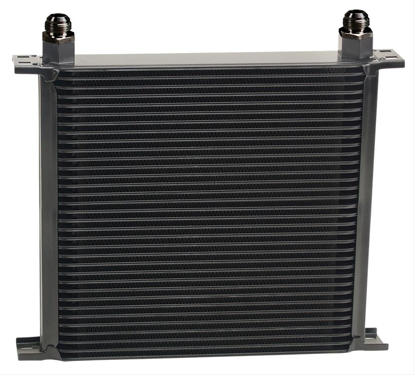 Derale Stacked Plate Fluid Coolers 53410 Cooler, Plate-Type, Aluminum, Black, 34-Row, -10 AN, 12.063 in. x 13 in. x 2 in., Each thumbnail 3