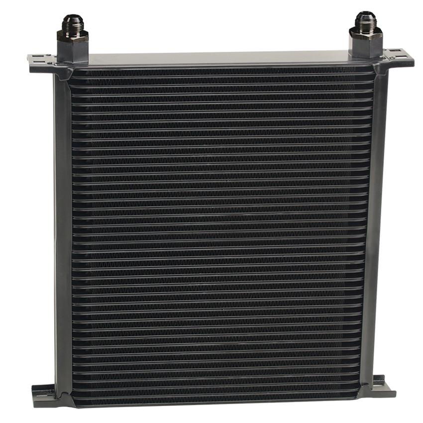 Derale Stacked Plate Fluid Coolers 54008 Cooler, Plate-Type, Aluminum, Black, 40-Row, -8 AN, 13.750 in. x 13 in. x 2 in., Each thumbnail 2