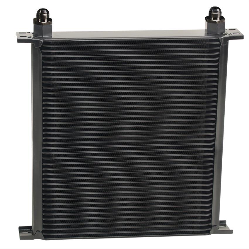 Derale Stacked Plate Fluid Coolers 54008 Cooler, Plate-Type, Aluminum, Black, 40-Row, -8 AN, 13.750 in. x 13 in. x 2 in., Each thumbnail 3
