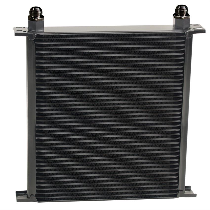 Derale Stacked Plate Fluid Coolers 54010 Cooler, Plate-Type, Aluminum, Black, 40-Row, -10 AN, 13.875 in. x 13 in. x 2 in., Each thumbnail 3