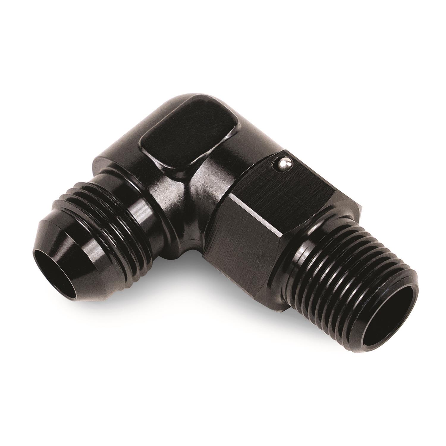 Derale AN to NPT Adapter Fittings 59708 Aluminum Fitting 90 1/2 x -8AN Male
