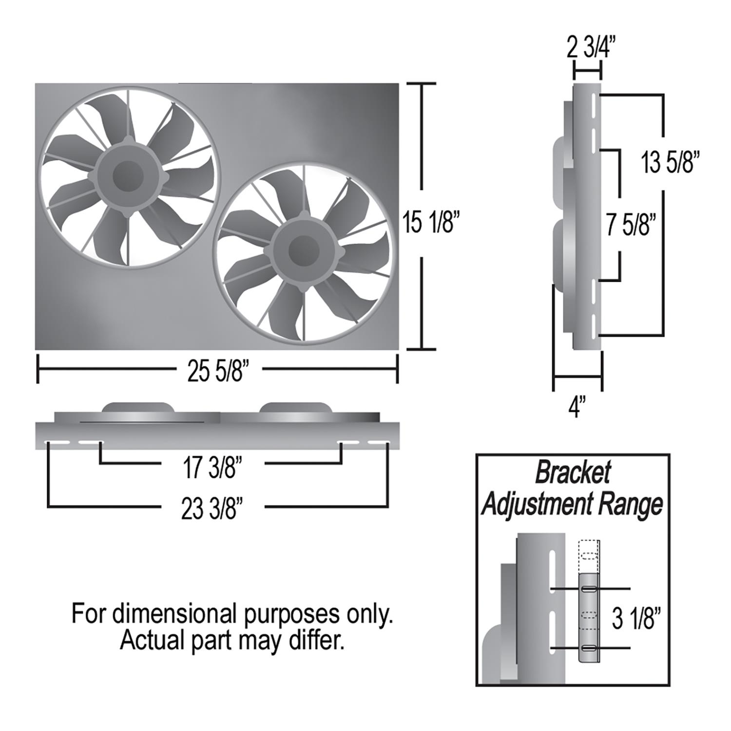 12 Inch 4,000 CFM Derale PWM Electric Fan Powerpacks 66825 Fan, Powerpack Assembly, in. Diameter, Puller, cfm, Black, Plastic, Shroud, Aluminum, Each thumbnail 2