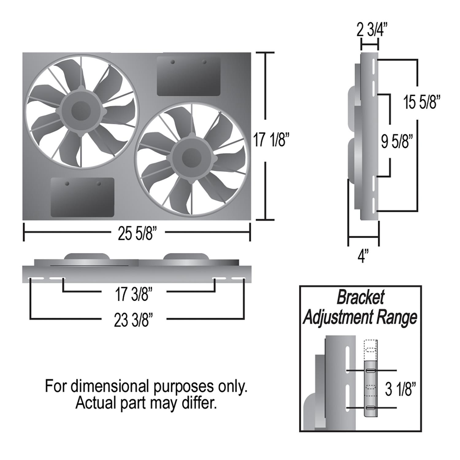 12 Inch 4,000 CFM Derale PWM Electric Fan Powerpacks 66826 Fan, Powerpack Assembly, in. Diameter, Puller, cfm, Black, Plastic, Shroud, Aluminum, Each thumbnail 2