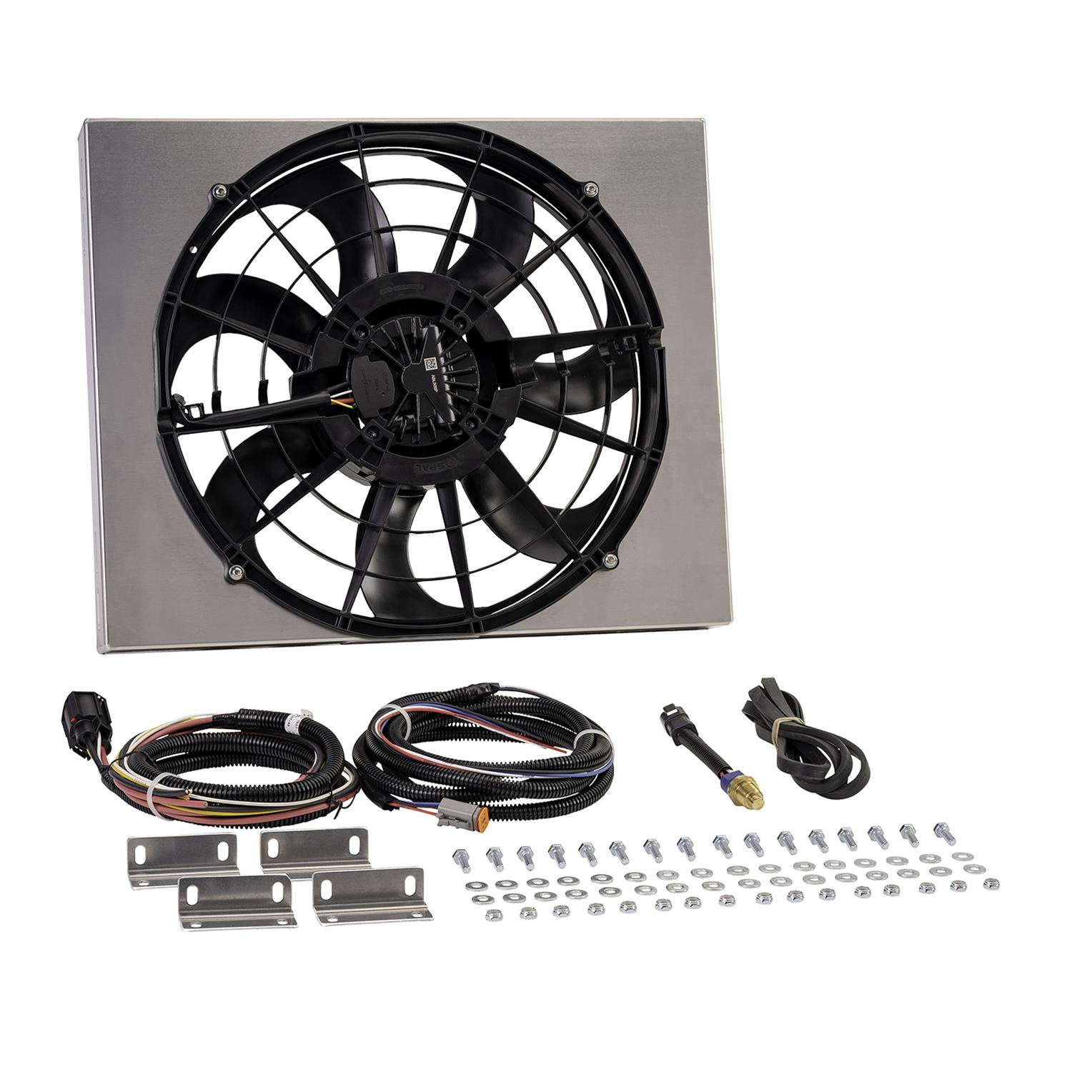 17 Inch 2,800 CFM Derale Electric Fan Brushless Powerpacks 67923-215 Fans, Powerpack, Single in. Fan, CFM, Shroud, 215 degree, Kit