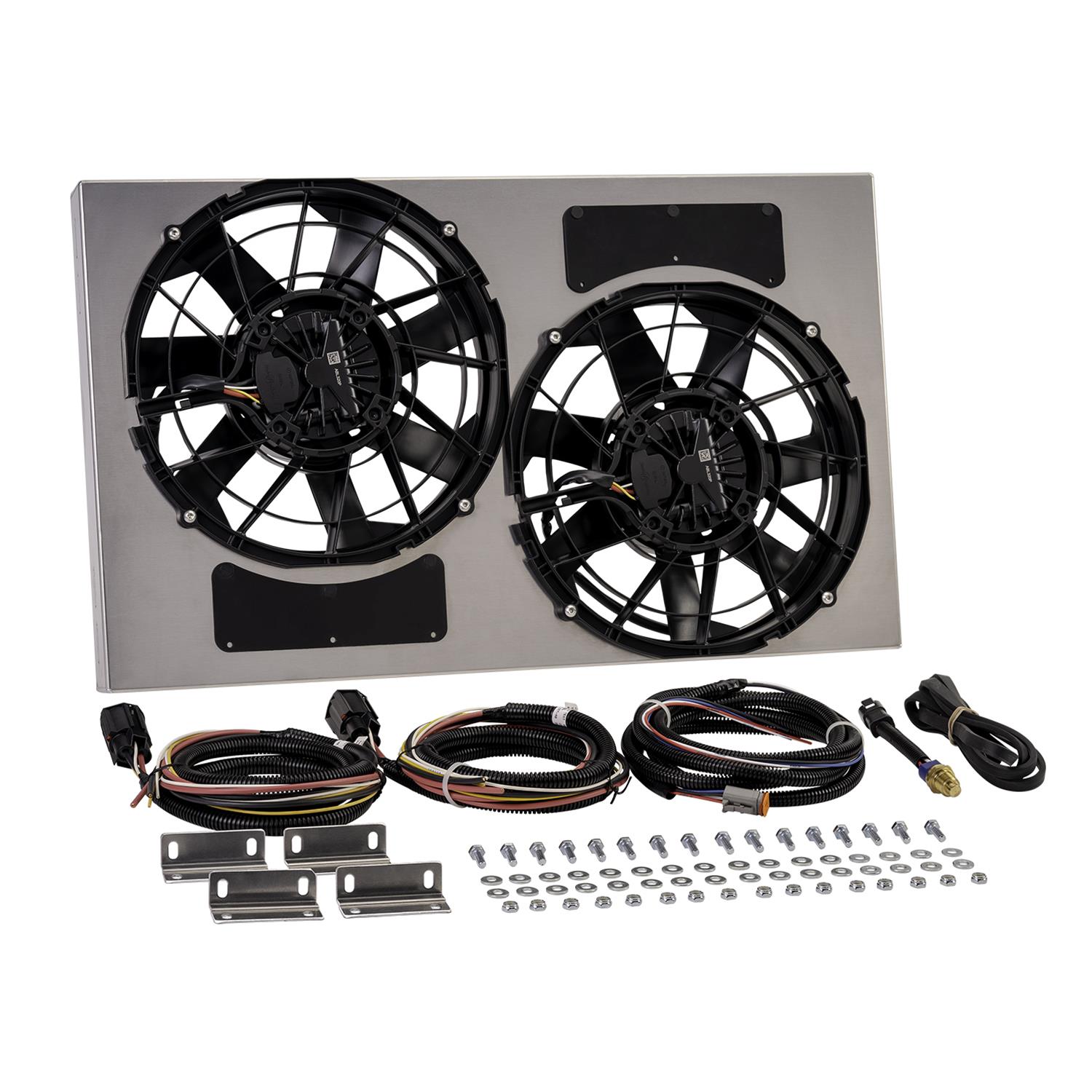 12 Inch 4,400 CFM Derale Electric Fan Brushless Powerpacks 67938-215 Fans, Powerpack, Dual in. Fans, 2,200 CFM, Shroud, 215 degree, Kit