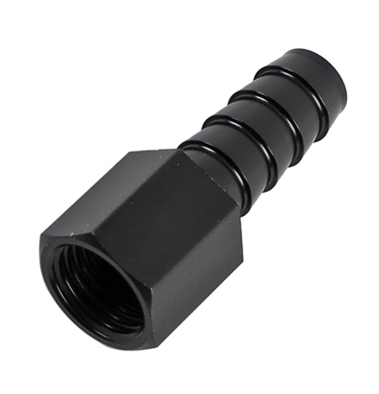 Derale NPT to Nipple Fittings 98104 Fitting, Adapter, Hose Barb, Straight, Aluminum, Black Anodized, 1/4 in. NPT, 3/8 in. Hose Barb, Each thumbnail 2
