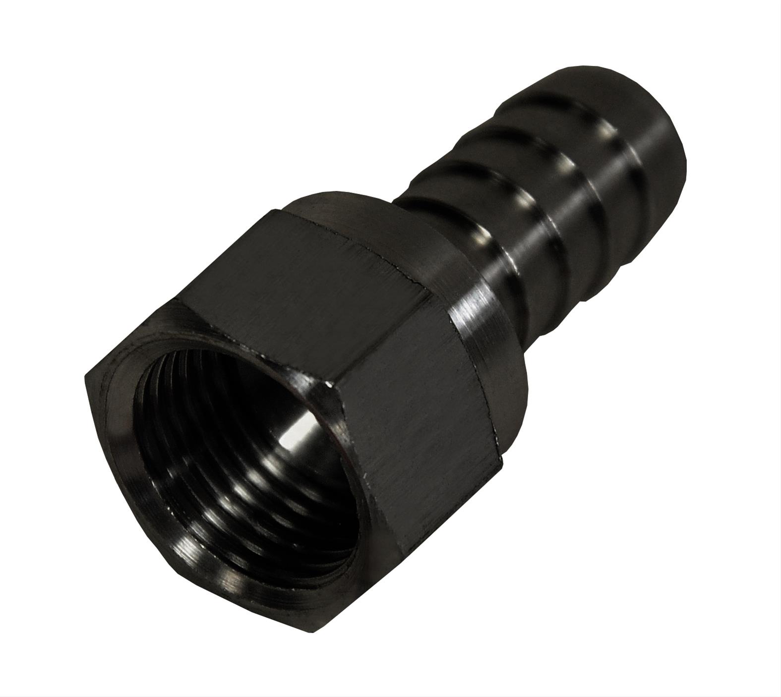 Derale AN Swivel Hose Barb Fittings 98202 Fitting, Adapter, to Barb, Straight, Aluminum, Black Anodized, -8 AN, 1/2 in. Barb, Each thumbnail 3