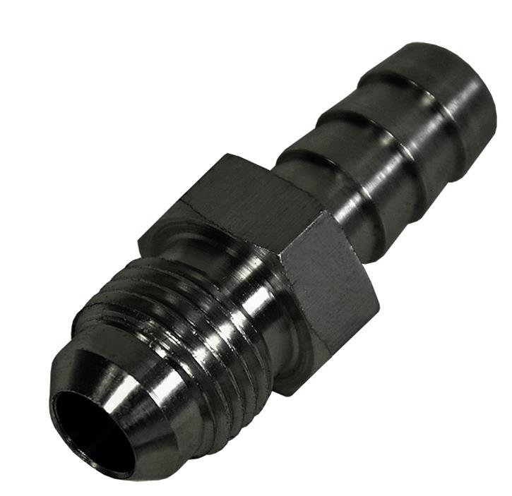 Derale AN Hose Barb Fittings 98204 Fitting, Adapter, to Barb, Straight, Aluminum, Black Anodized, -6 AN, 3/8 in. Barb, Each thumbnail 2