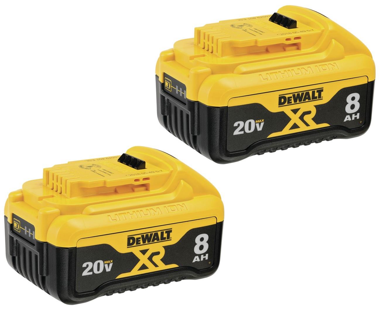 Dewalt Dcb208 2 Dewalt 20 V Max Xr Lithium Ion Premium Battery Packs Summit Racing 1071