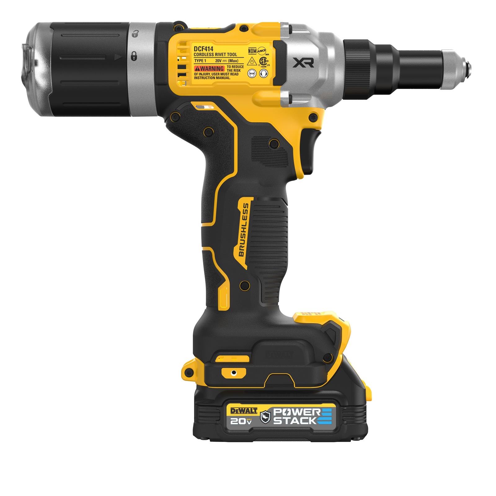 Dewalt DCF414GE2 Dewalt 20 V MAX XR Brushless Cordless 1/4 in. Rivet
