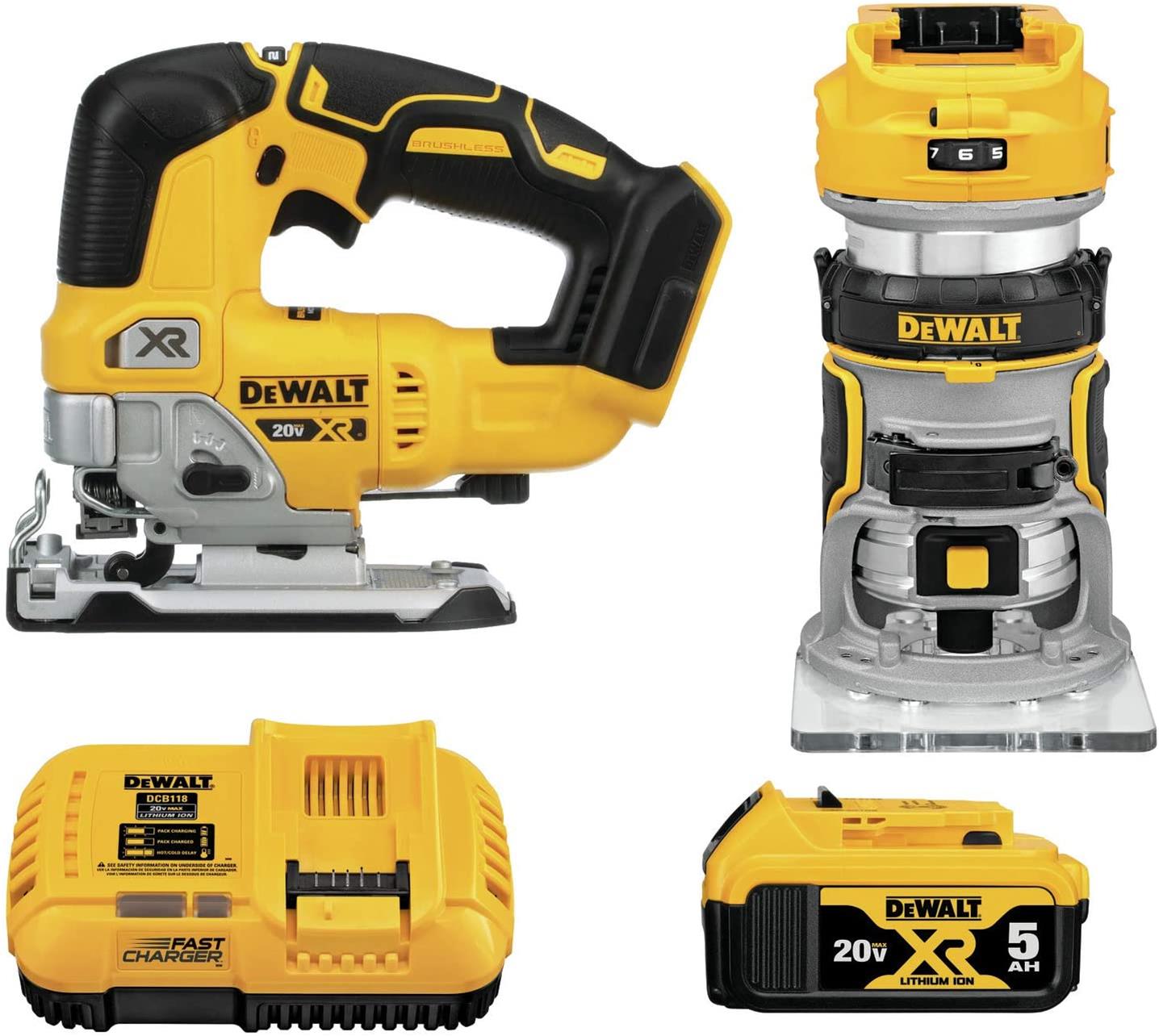 Dewalt 20 V MAX XR Brushless 2 Tool Woodworking Kits DCK201P1