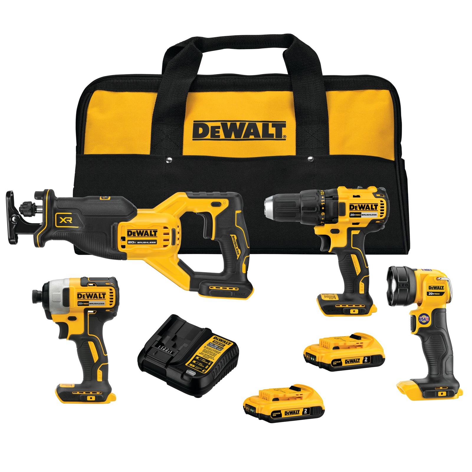 Dewalt DCK475D2 Dewalt 20 V MAX Brushless 4 Tool Combo Kits