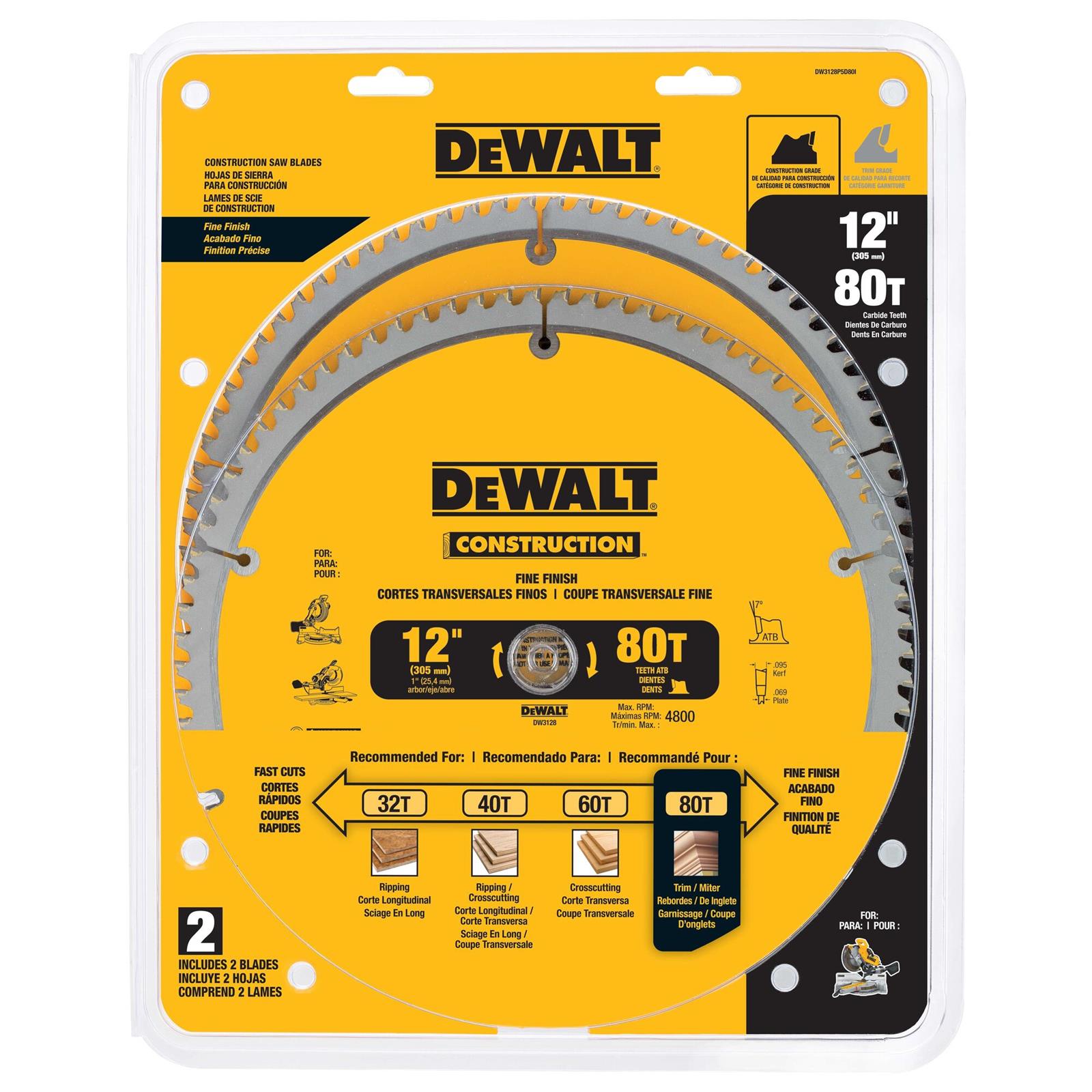 Dewalt DW3128P5D80I Dewalt Circular Saw Blades Summit Racing
