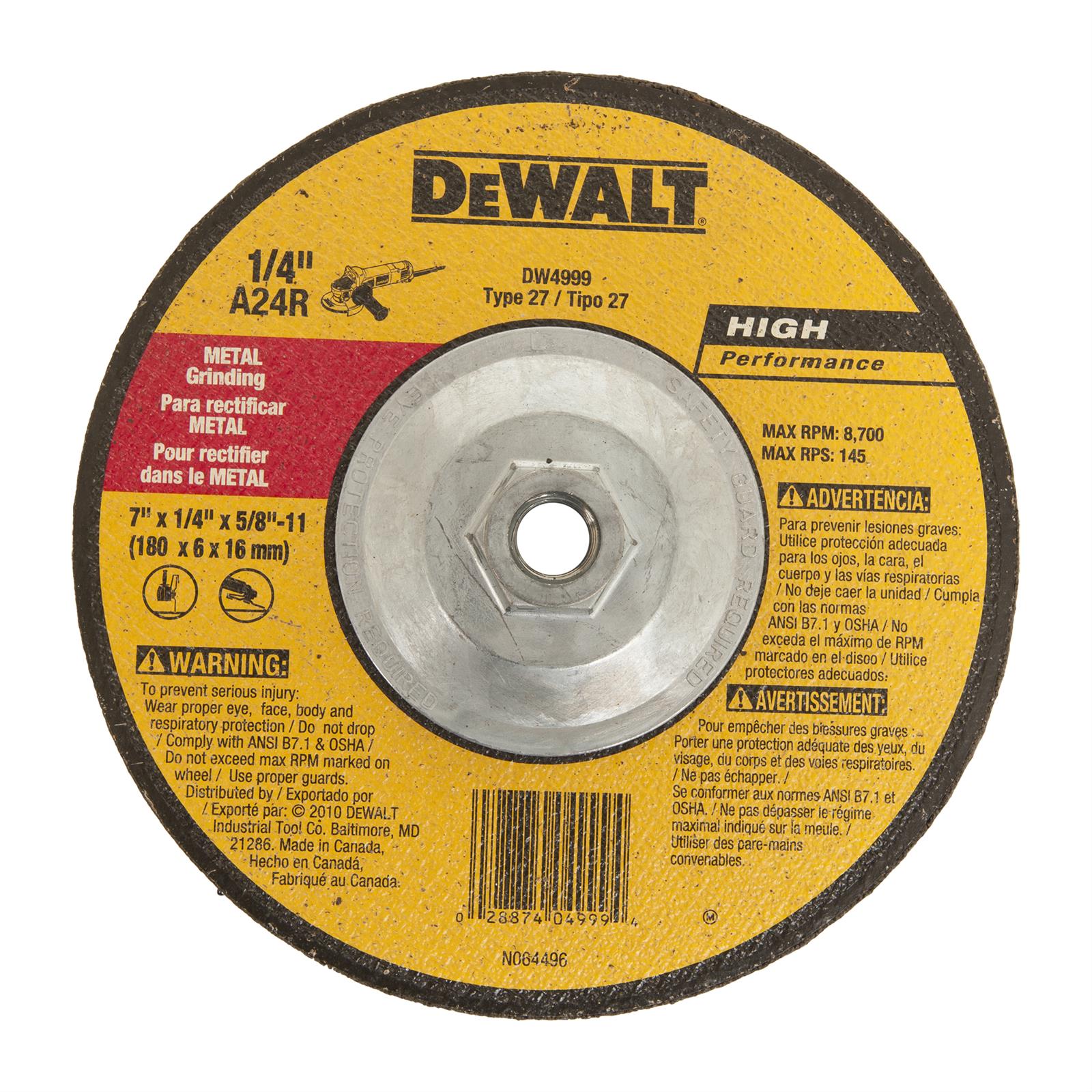 Dewalt DW4999 Dewalt High Performance Metal Grinding Wheels Summit Racing