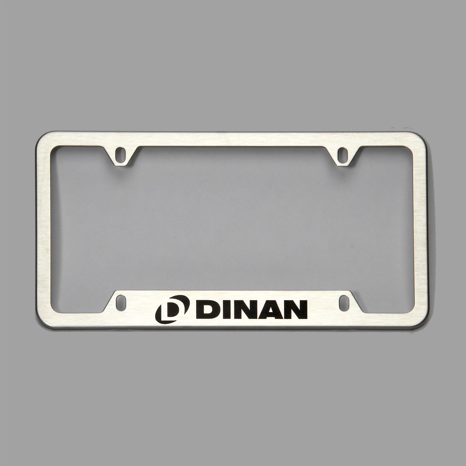 Dinan License Plate Frames D010-0012 Frame, Stainless Steel, Brushed, Logo, Each