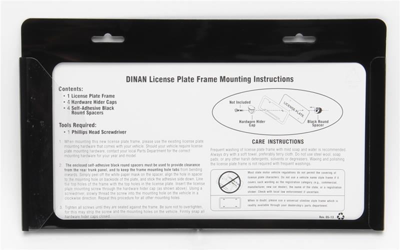 Dinan License Plate Frames D010-0013 Frame, Stainless Steel, Black, Logo, Each thumbnail 3