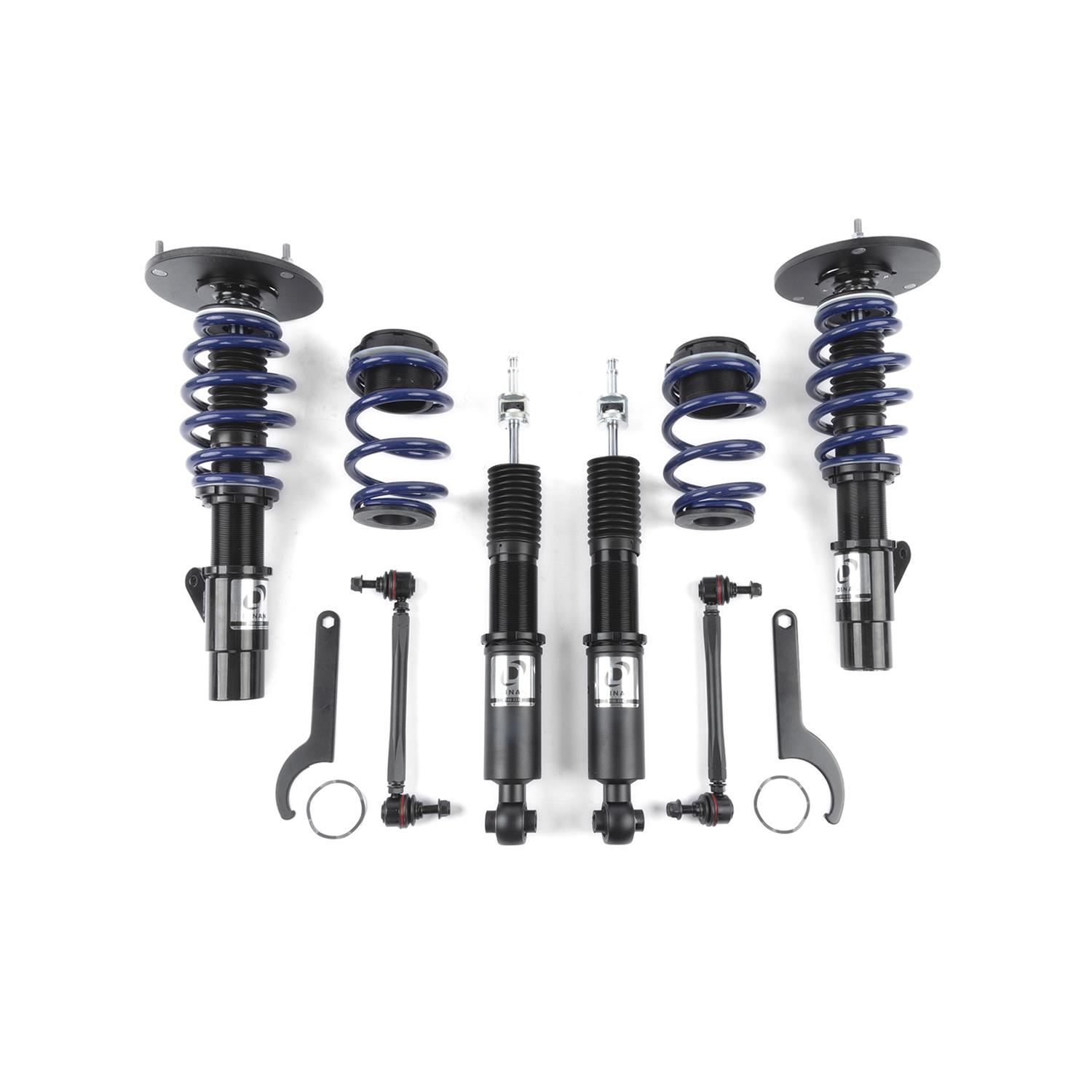 Dinan Coilover Suspension Systems D190-0001 Kit, Front and Rear, Monotube, Adjustable, Blue Spring, Mini, Kit