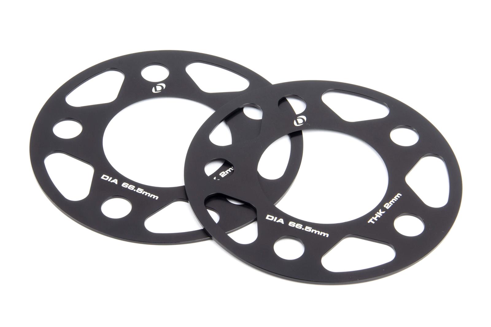 Dinan 0.039 inch Wheel Spacers D210-2020 Spacer, Billet Aluminum, 2.00mm Thickness, 66.50mm Center Bore Diameter, Pair