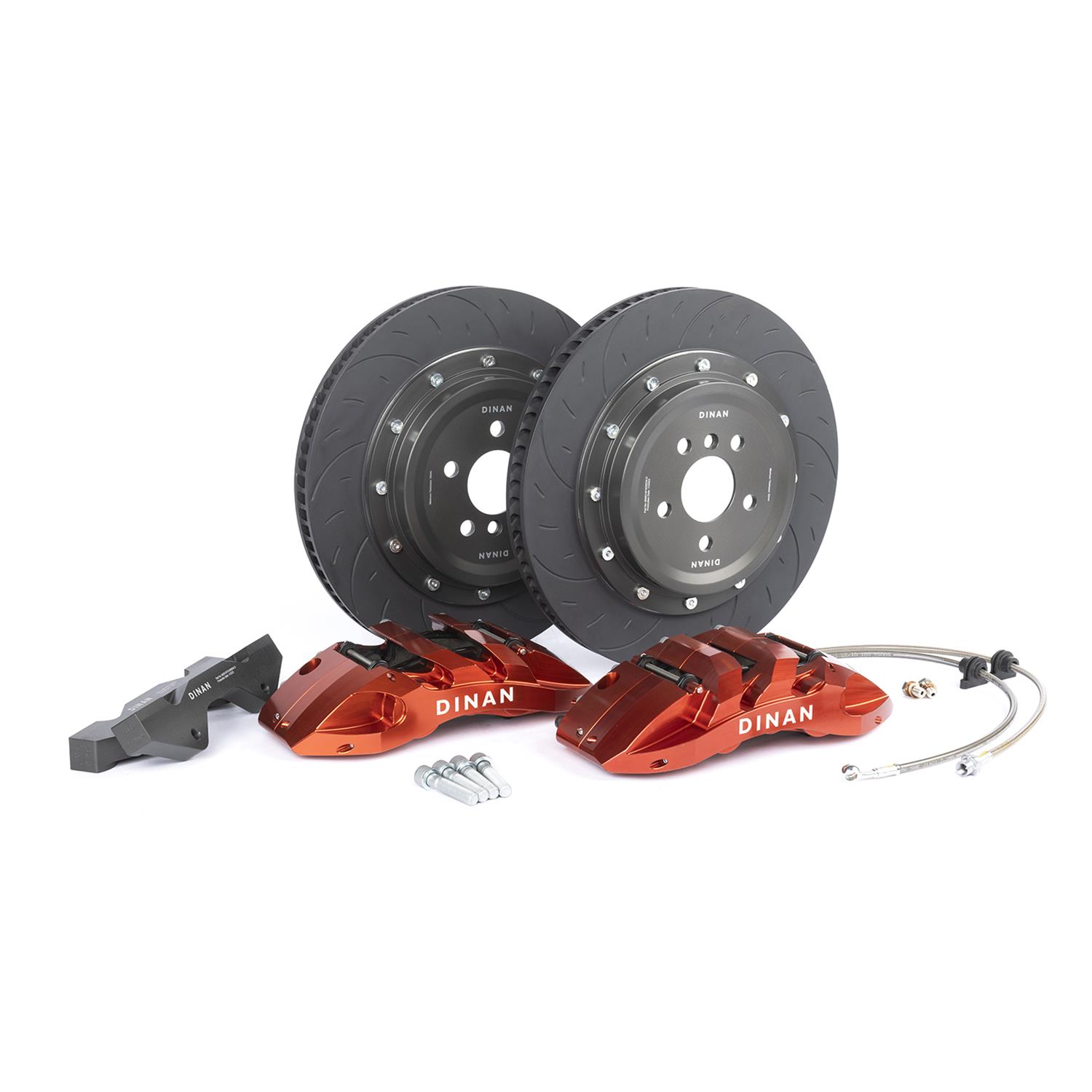 Dinan Big Brake Front Kits D290-1008-R Disc Kit, Brake, Front, Slotted Rotors, 6-Piston Red Powdercoat Calipers, BMW, Kit