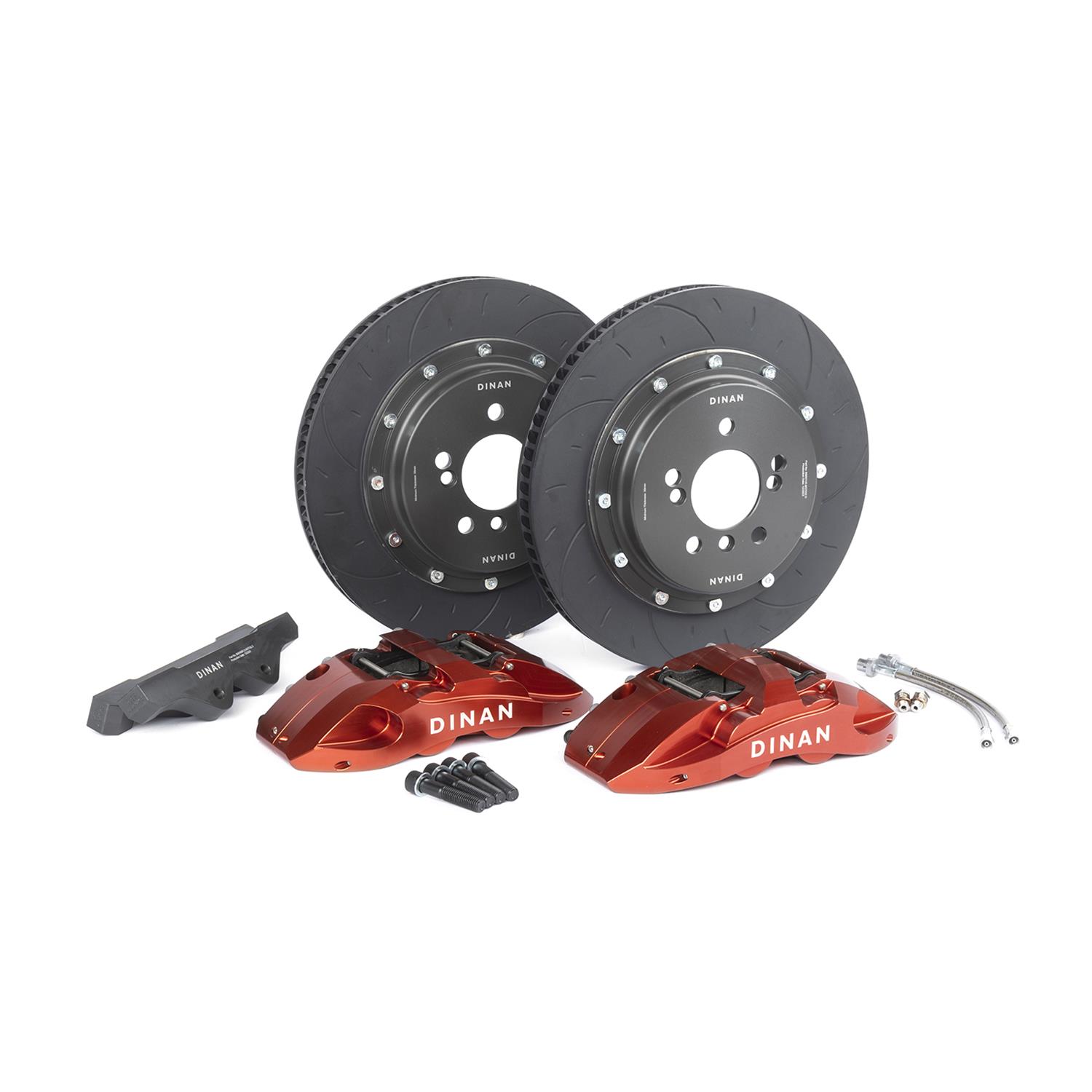 Dinan Big Brake Rear Kits D290-1009-R Disc Kit, Brake, Rear, Slotted Rotors, 4-Piston Red Powdercoat Calipers, BMW, Kit thumbnail 2