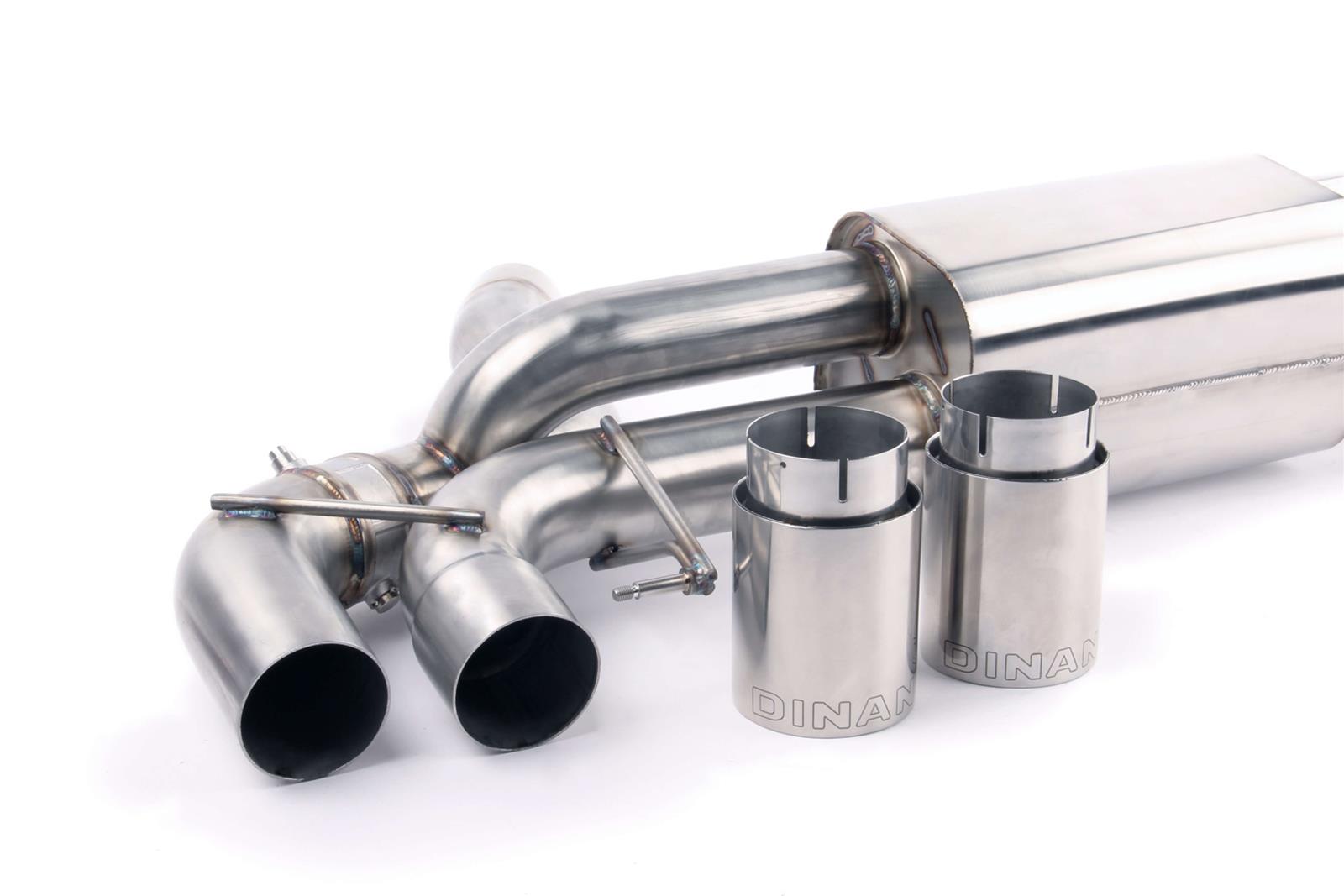 Dinan Free Flow Stainless Exhaust Systems D660-0079 Systems, Stainless, Rear Axle-back, Dual In/Four Out, Steel, Natural, Split Rear Exit, Polished Tips, BMW, 4.4L, Kit thumbnail 2