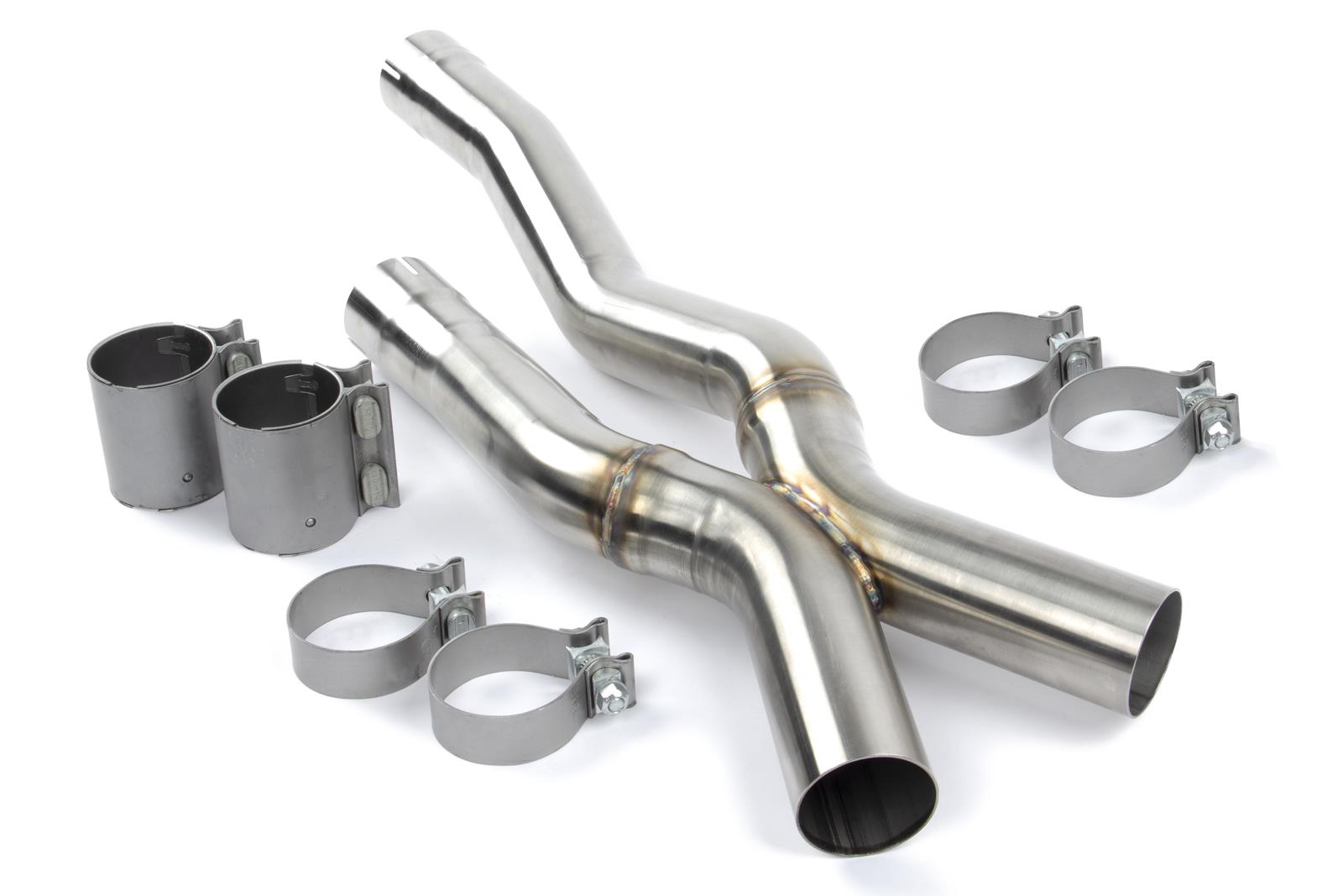 Dinan High-Flow X-Pipes D660-0087 Crossover Pipes, Resonator Delete, X-Pipe, Stainless Steel, Natural, 80mm Diameter, BMW, Kit