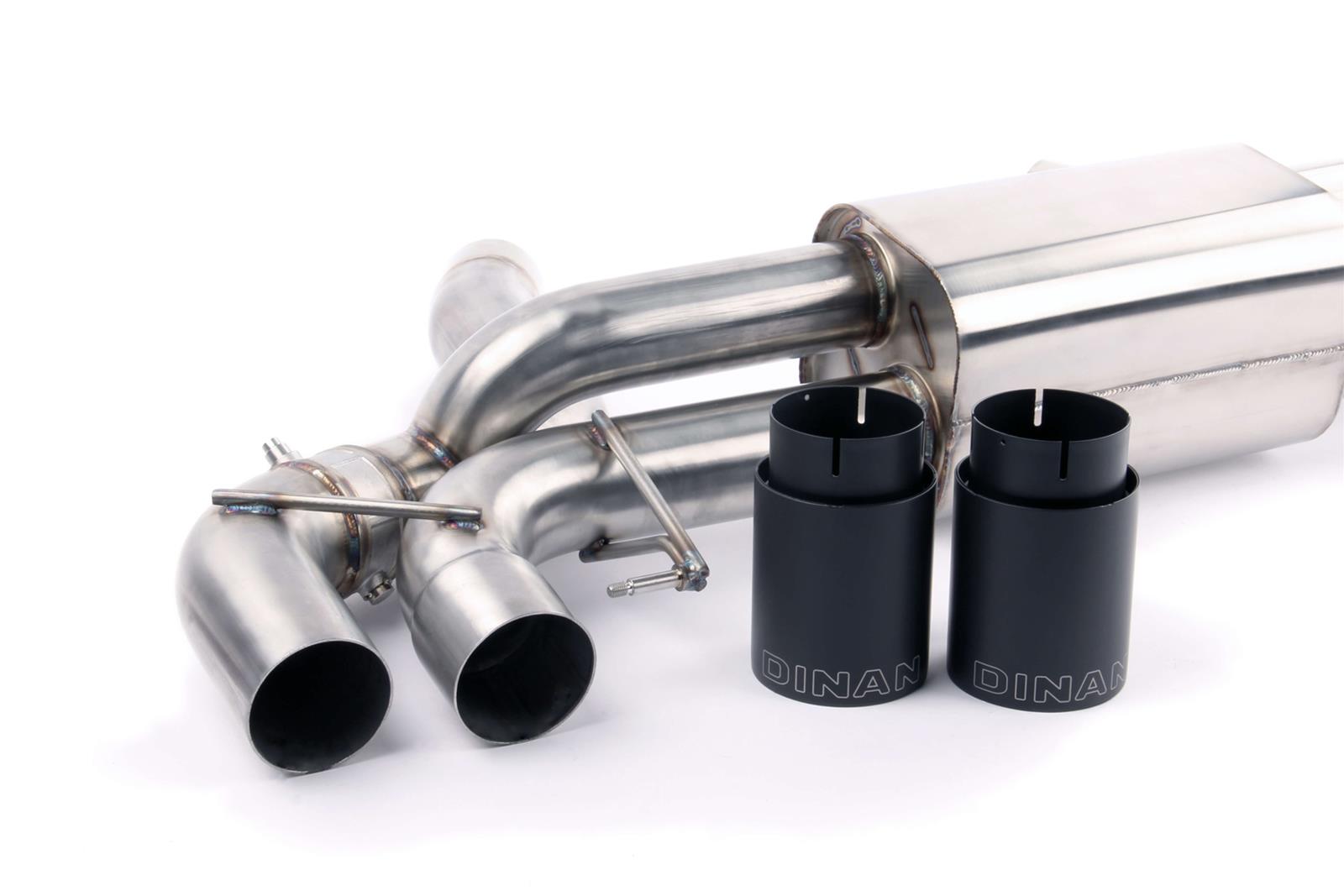 Dinan Free Flow Stainless Exhaust Systems D660-0079-BLK Systems, Stainless, Rear Axle-back, Dual In/Four Out, Steel, Natural, Split Rear Exit, Black Tips, BMW, 4.4L, Kit thumbnail 2