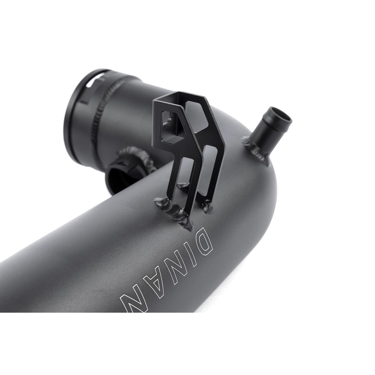 Dinan Intake Resonator Delete Pipes D760-0064 Air Pipe, Aluminum, Black Powdercoat, 90 Degree Elbow, 2.75 in. Diameter, Mini, BMW, Each thumbnail 5